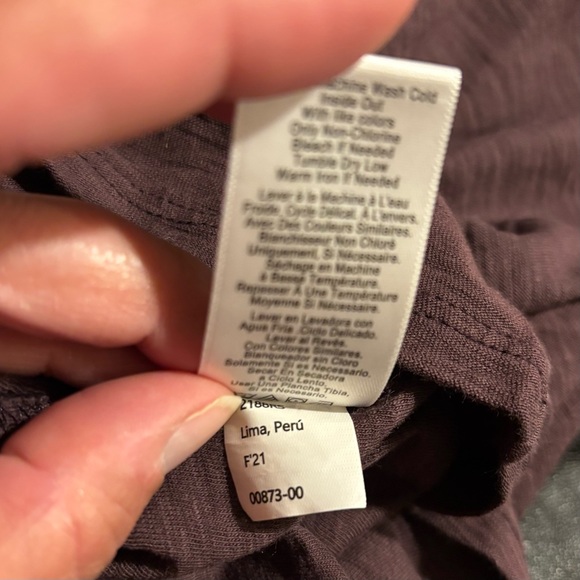 Nation LTD Womens S Silvia Pima Cotton Flare Ruched 3/4 Sleeve Top Purple TShirt - Picture 8 of 8